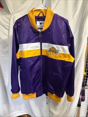 STARTER Lakers Purple and Gold Satin starter Jacket
